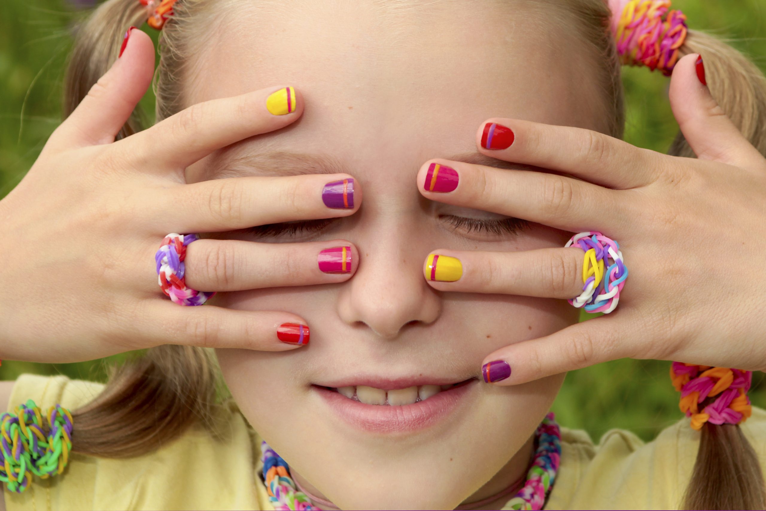 Children's multicolored manicure